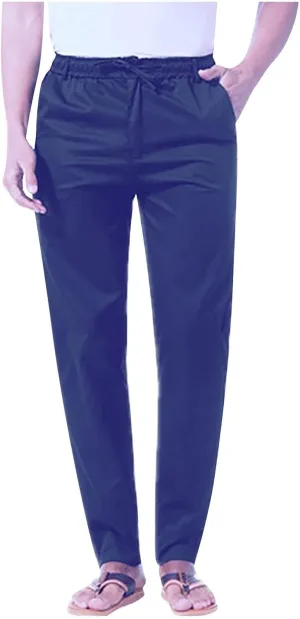 Men's Casual Pants Cotton Twill Linen Relaxed Fit Options with Elastic Waist Drawstring Pockets for Everyday Wear