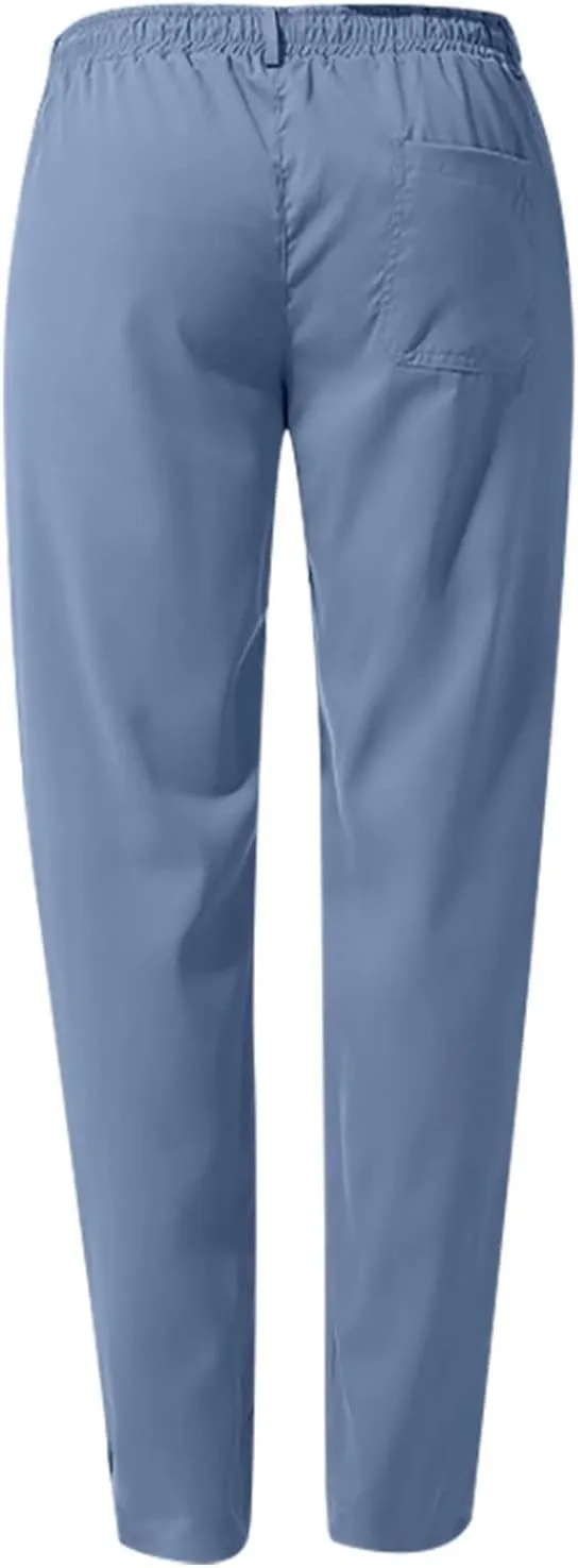 Men's Casual Pants Cotton Twill Linen Relaxed Fit Options with Elastic Waist Drawstring Pockets for Everyday Wear