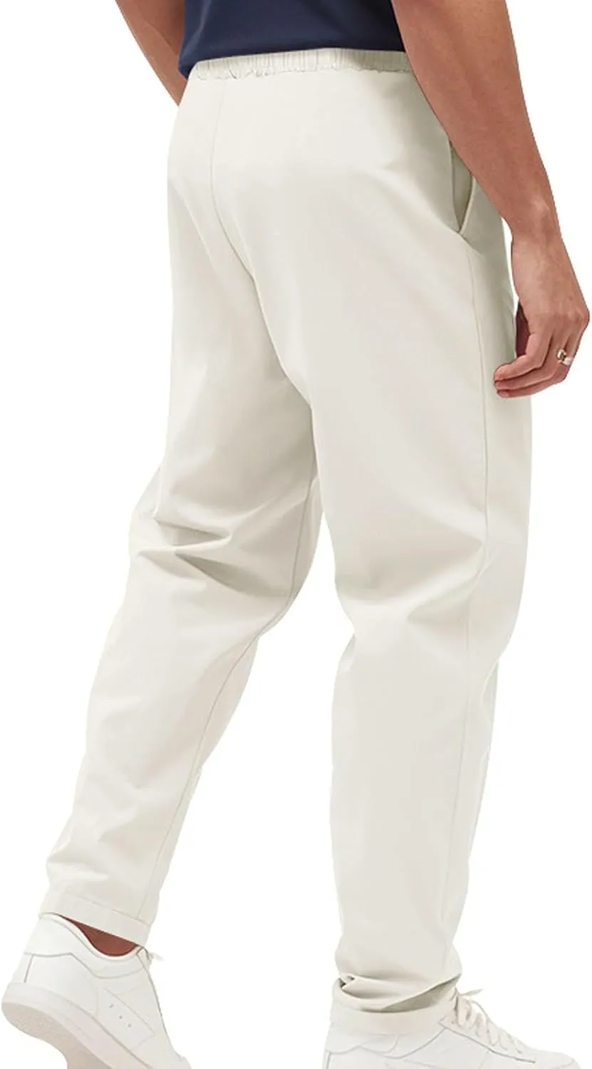 Mens Casual Pants Elastic Waist Relaxed Fit Drawstring Sweatpants Lightweight Comfy Jogging Atheltic Pants Baggy Lounge Pants