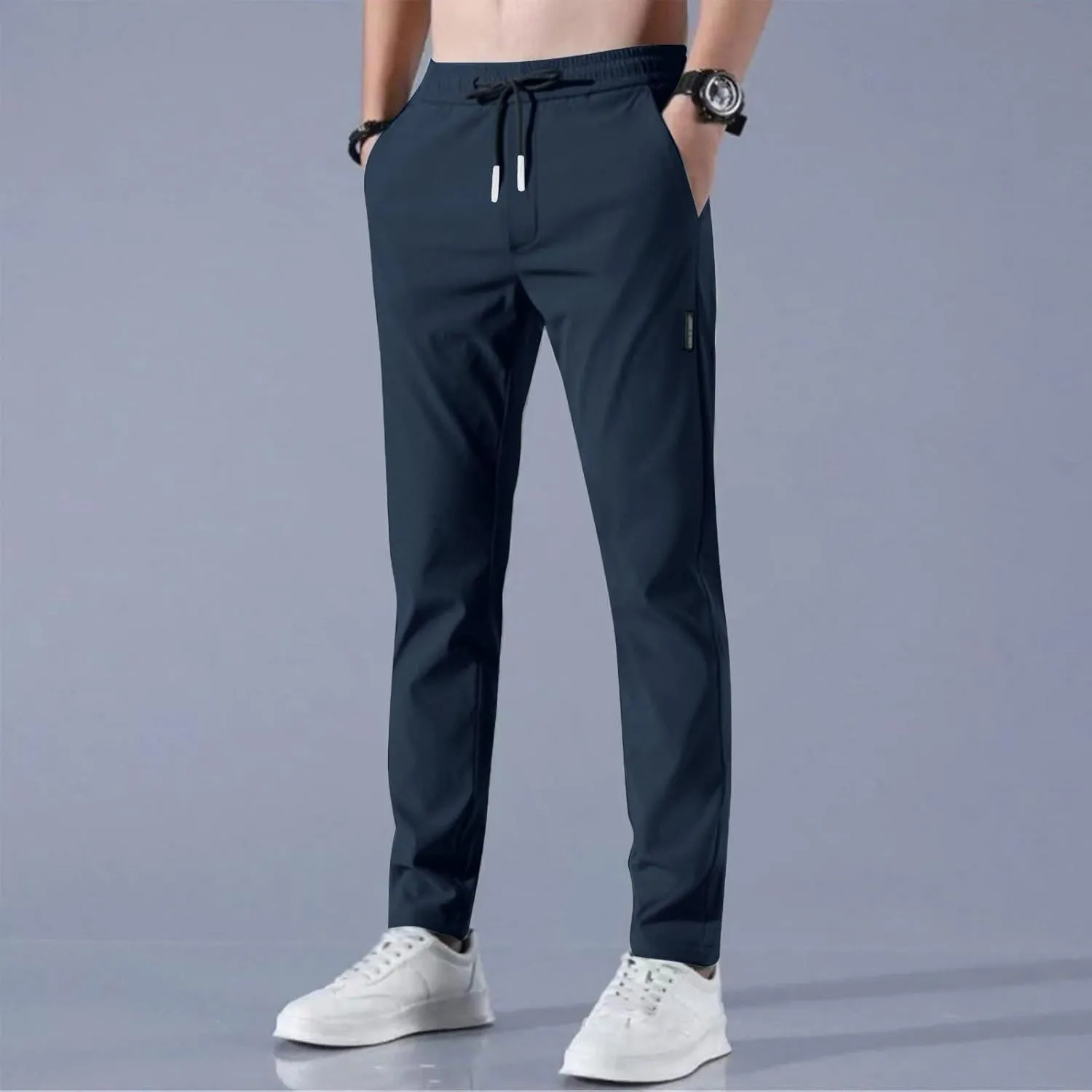 Mens Golf Pants Stretch Relaxed Fit Casual Golf Joggers Lightweight Active Pull On Pants Quick Dry Hiking Trousers