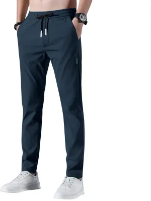 Mens Golf Pants Stretch Relaxed Fit Casual Golf Joggers Lightweight Active Pull On Pants Quick Dry Hiking Trousers