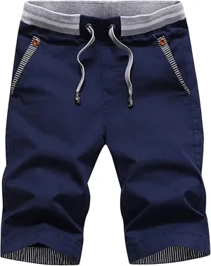 Mens Knit Shorts Slim Fit Casual Shorts Elastic Waist Lounge Shorts Lightweight Daily Shorts Soft Cotton Bottoms 2025