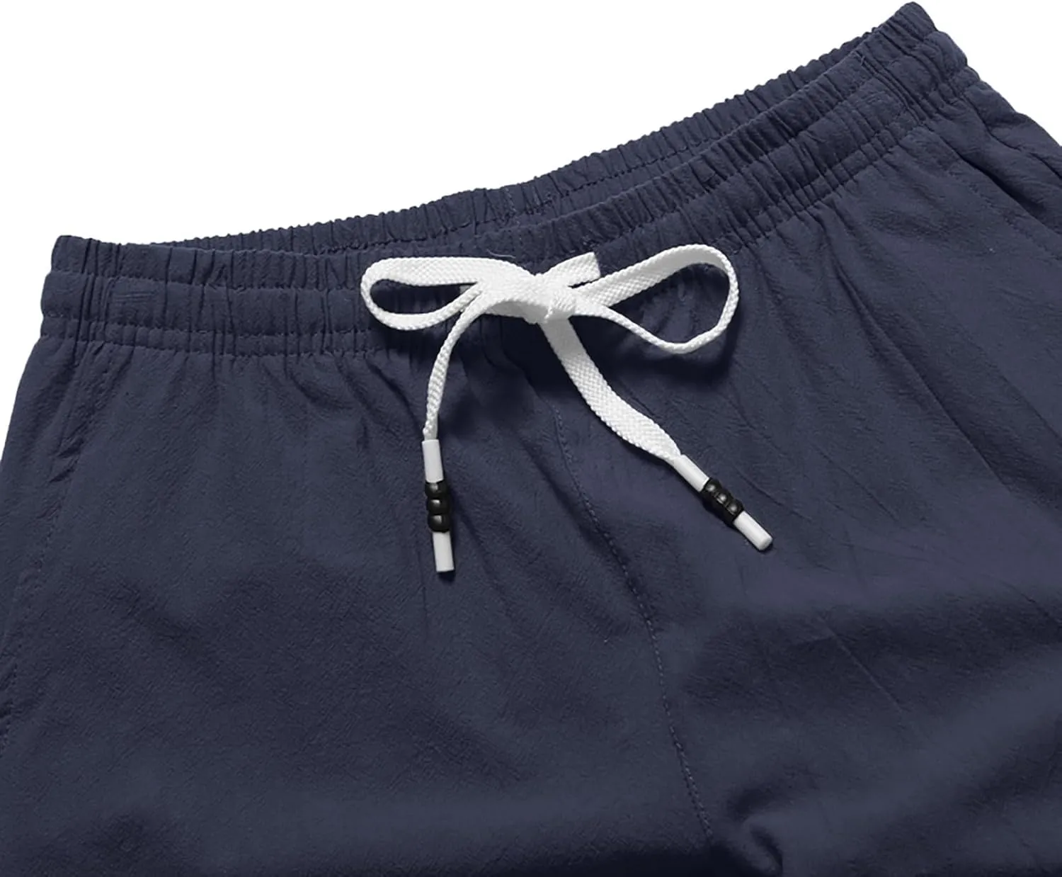 Men's Linen Shorts 2024 Summer Beach Shorts Sweat Shorts Casual Drawstring Lounge Athletic Shorts Comfy Elastic Running Short