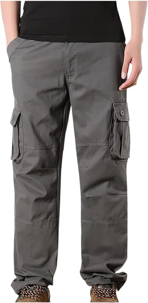 Men's Outdoor Tactical Pants Travel Hiking Fishing Cargo Pants Relaxed Fit Work Pants Casual Big and Tall Trousers