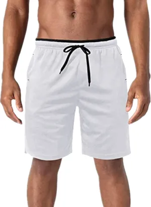 Mens Shorts Casual Men's Solid Slim fit 5 Inch Inseam Gym Shorts Running Shorts Basketball Shorts with Drawtring