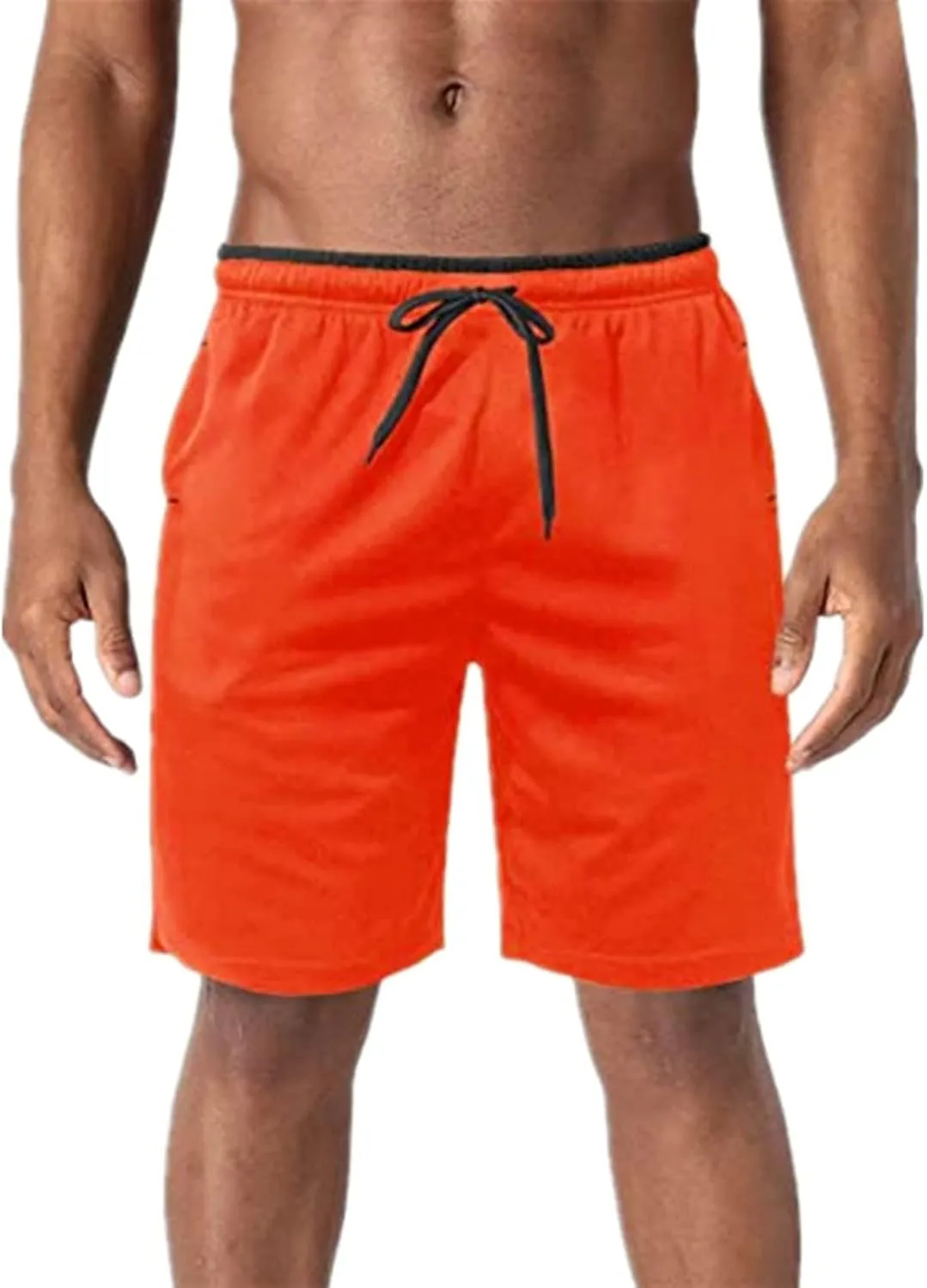 Mens Shorts Casual Men's Solid Slim fit 5 Inch Inseam Gym Shorts Running Shorts Basketball Shorts with Drawtring