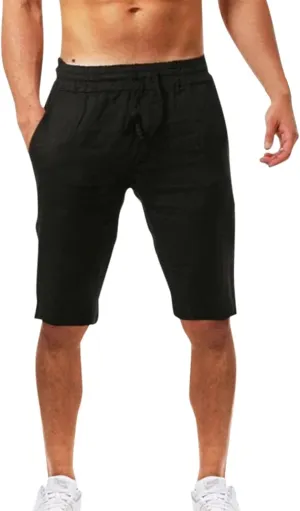 Mens Summer Shorts Pockets Drawstring Color Men Shorts Sports Waist Mid Men's Casual Shorts Running Shorts Cargo