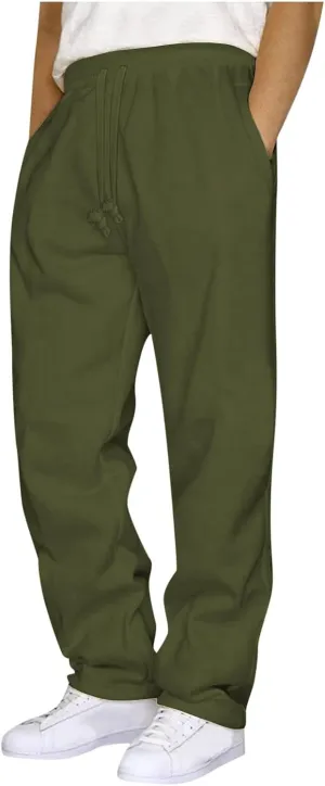 Mens Sweatpants Relaxed Fit Fashion Casual Trendy 2025 Straight Leg Pants Elastic Waist Sports Vacation Pants