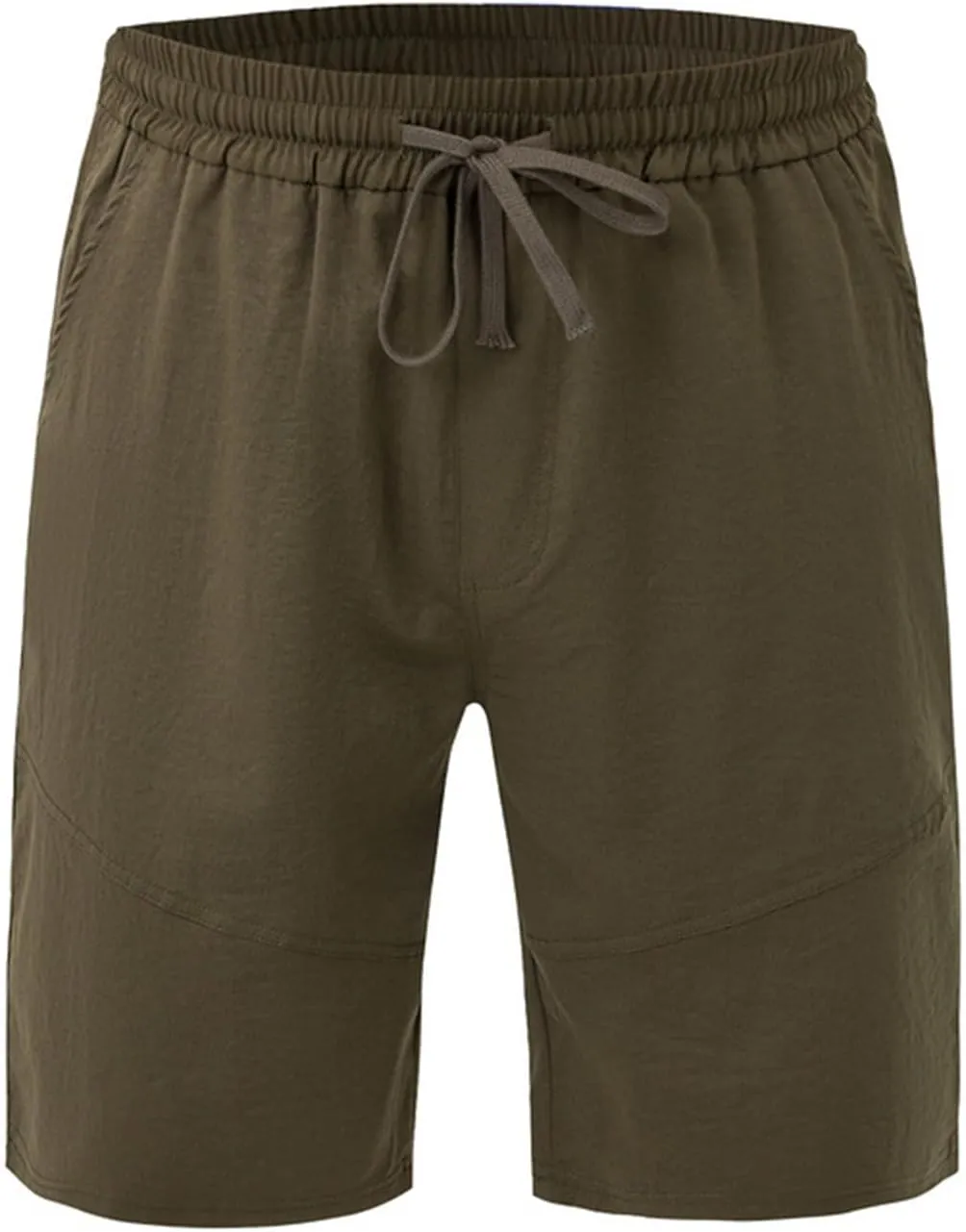 Men's Twill Beach Shorts Elastic Drawstring Thin Shorts Relaxed Fit Solid Color Pants Summer Breathable Casual Pants