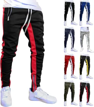 Mens Workout Cargo Sweatpants Baggy Big and Tall Jogger Sweatpants Cargo Joggers for Men Stretch Relaxed Fit Elastic