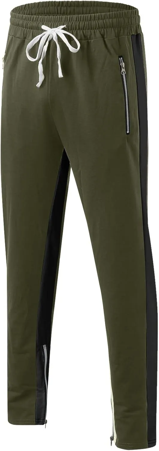 Mens Workout Cargo Sweatpants Baggy Big and Tall Jogger Sweatpants Cargo Joggers for Men Stretch Relaxed Fit Elastic