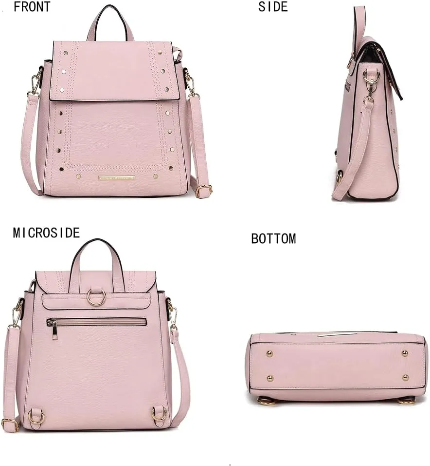 MKF Collection Shoulder Bag Convertible Handbag, Womens Backpack, Satchel & Crossbody 3-in-1 Top-Handle Purse by Mia K