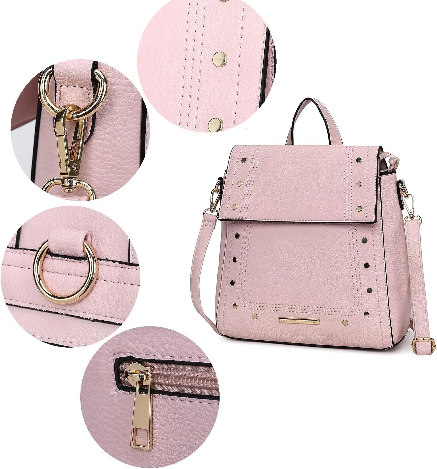 MKF Collection Shoulder Bag Convertible Handbag, Womens Backpack, Satchel & Crossbody 3-in-1 Top-Handle Purse by Mia K