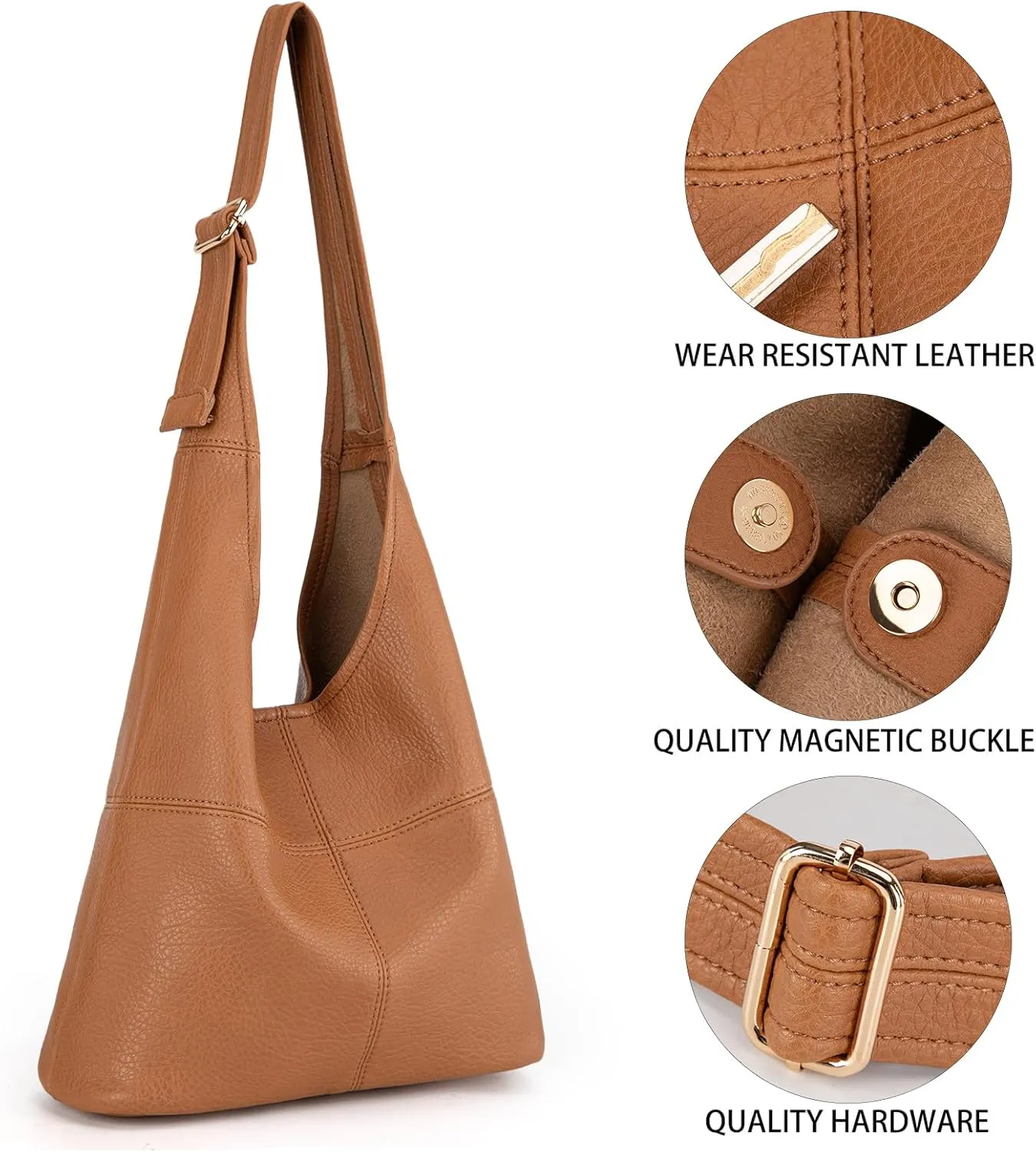 Montana West Hobo Bags Purse for Women Ultra Soft Foldable Shoulder Slouchy Handbags with Cosmetic bag