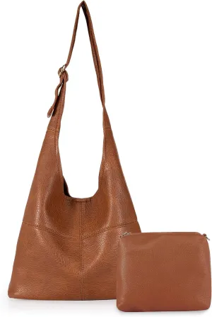 Montana West Hobo Bags Purse for Women Ultra Soft Foldable Shoulder Slouchy Handbags with Cosmetic bag