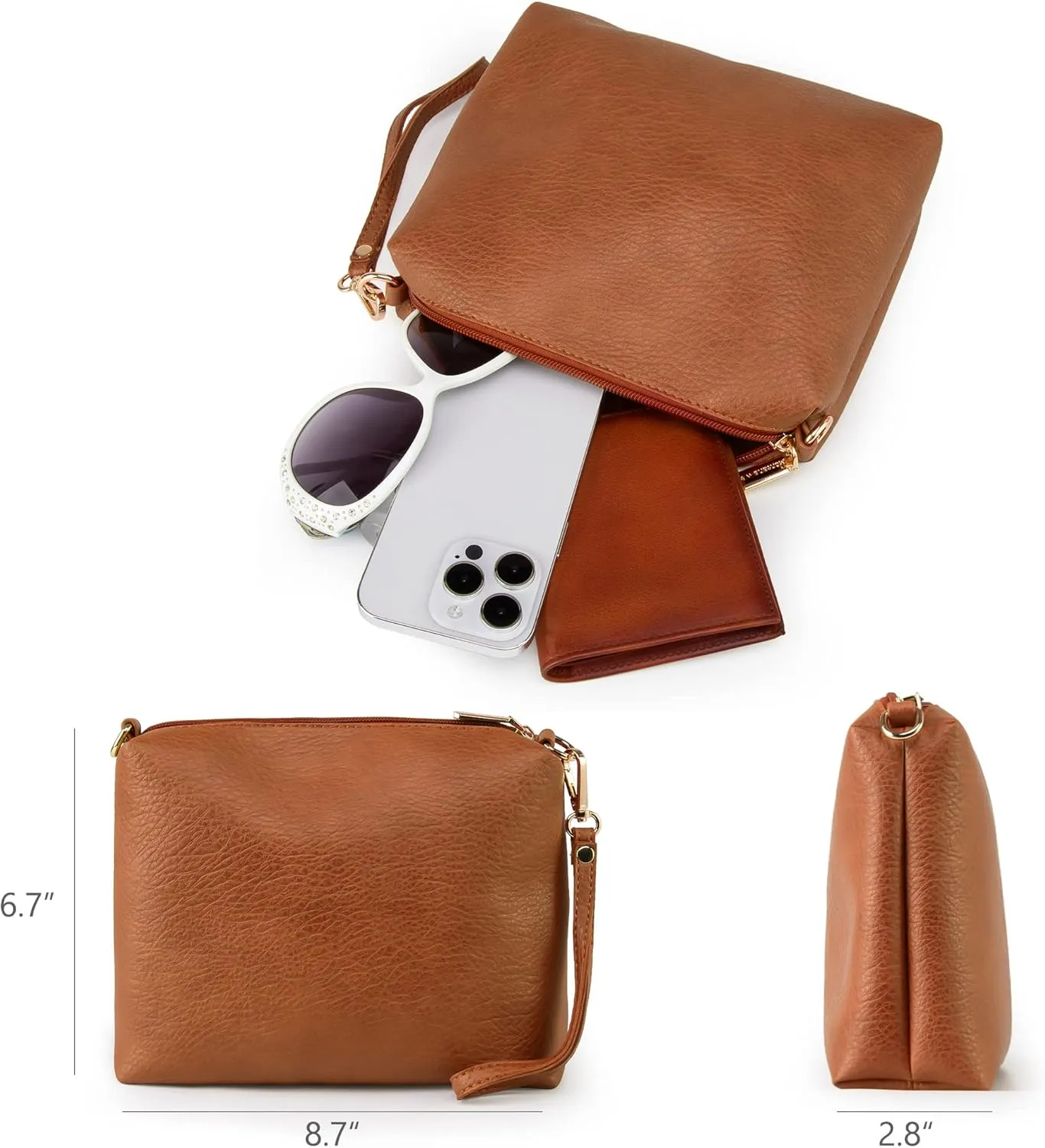 Montana West Hobo Bags Purse for Women Ultra Soft Foldable Shoulder Slouchy Handbags with Cosmetic bag