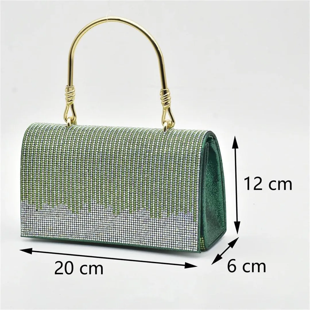 Nigerian Artisan Made Wedding Set Rhinestone Heels Clutch Combo African Italian Fusion Party Footwear