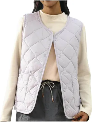 Oversized Sleeveless Vest for Women V Neck Button Down Cardigan Plus Size Winter Coat Warm Cardigan Top with Pockets