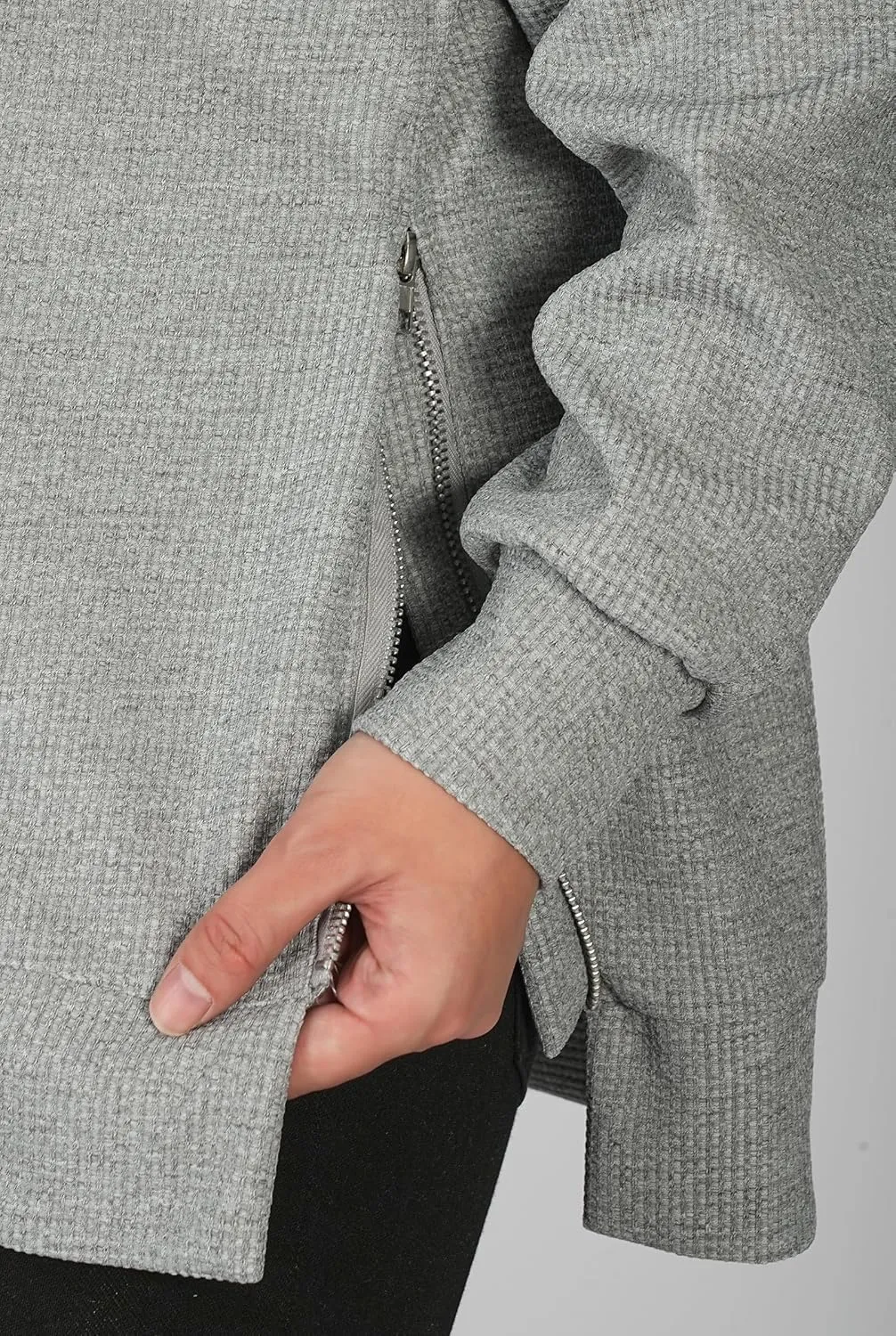 Oversized Sweatshirt for Women, Womens Sweatshirt Crew Neck Long Sleeve Tunic Pullover with Side Zipper, Soft Zip Up Hoodie
