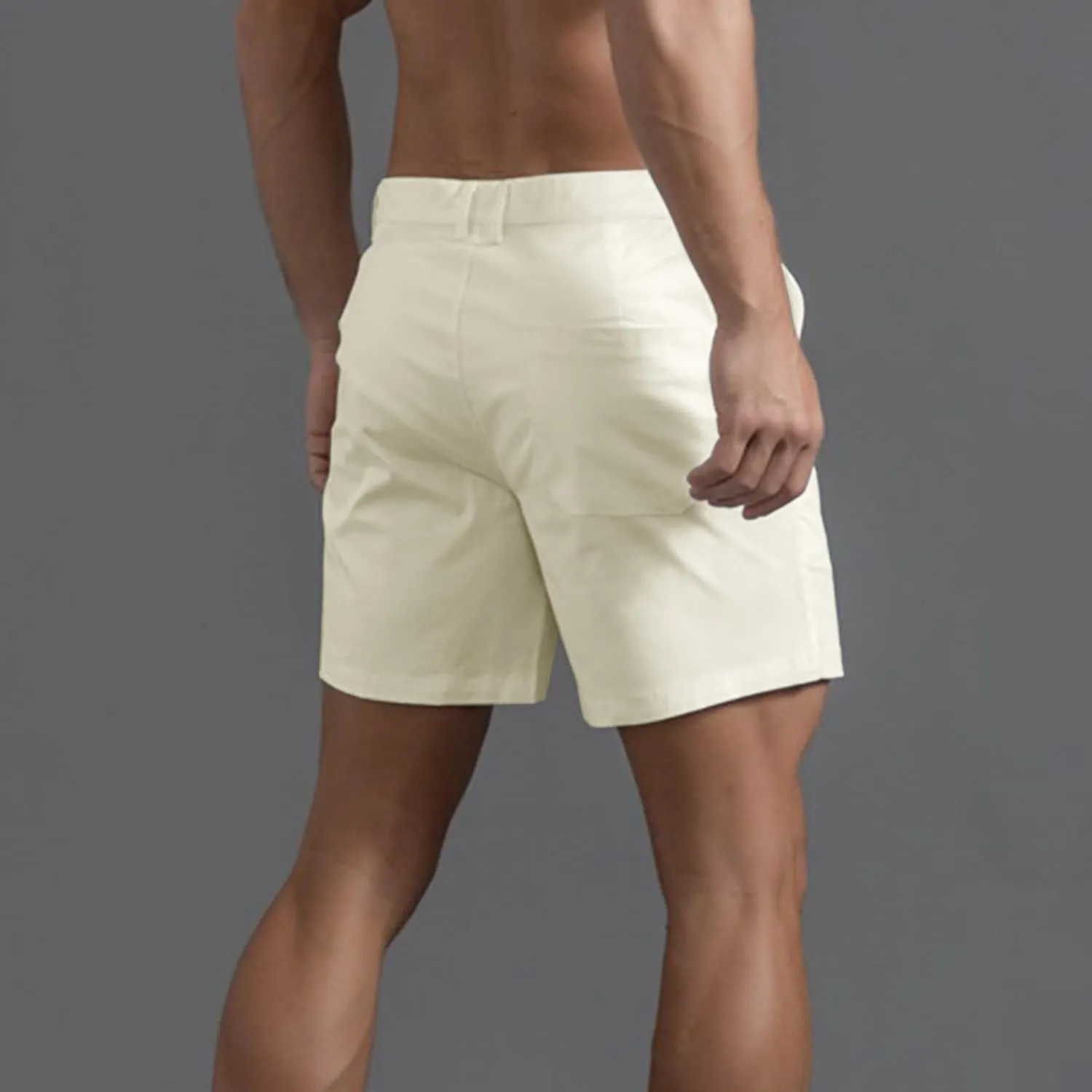 Oymyakon Men's Chino Shorts 6 Inch Slim Fit Shorts Cotton Stretch Casual Shorts Summer Flat Front Shorts