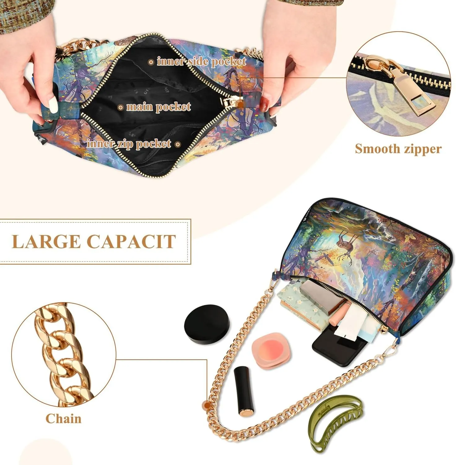 Pink Flamingos Watercolor Beach Phone Wallet Purse Small Hobo Purse Women Small Cute Handbags Cute Shoulder Purse