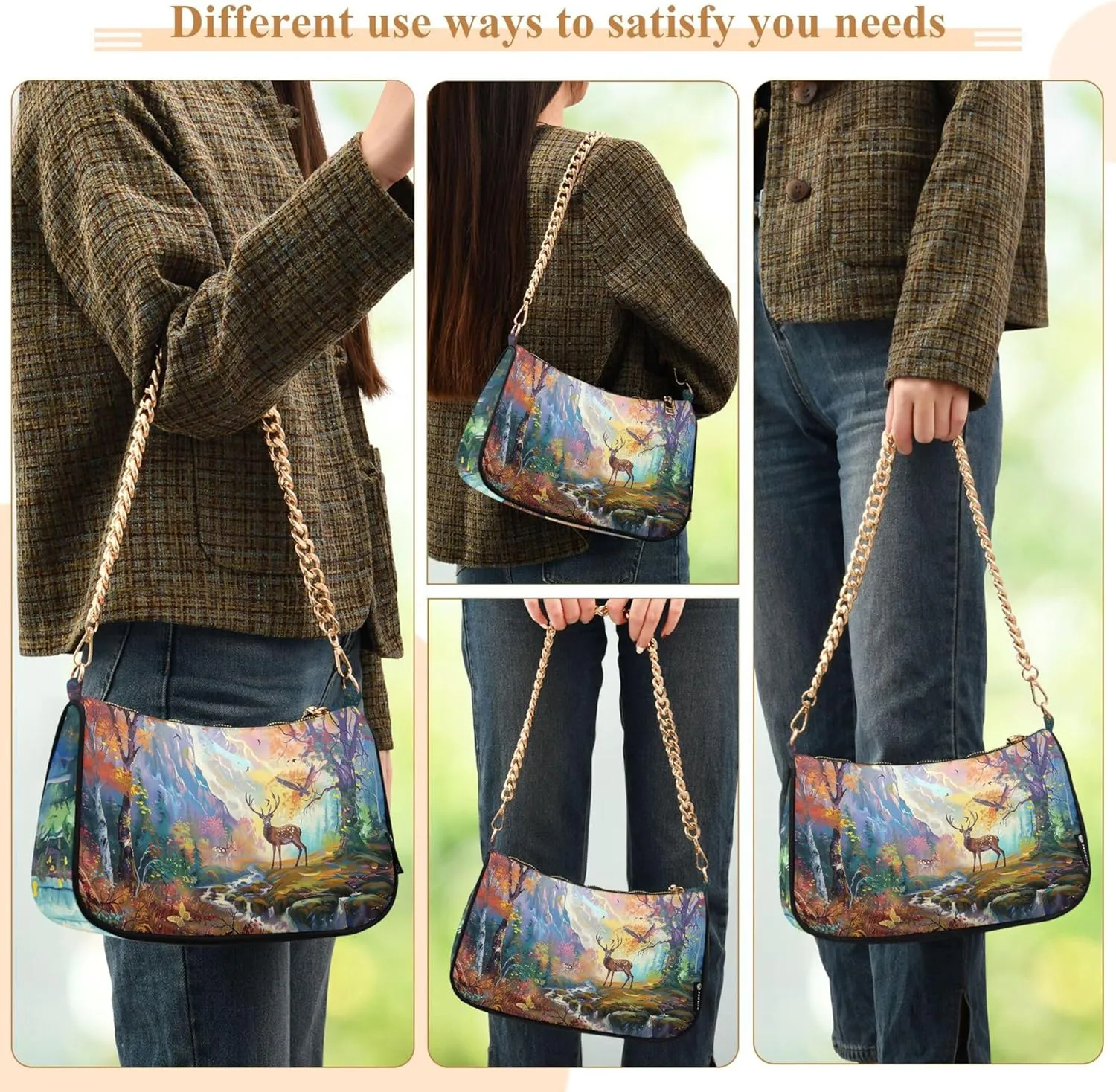 Pink Flamingos Watercolor Beach Phone Wallet Purse Small Hobo Purse Women Small Cute Handbags Cute Shoulder Purse