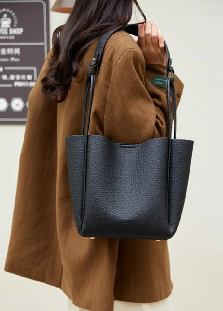 PU Leather Bucket Tote Bags for Women Trendy Vegan Crossbody Bags Designer Ladies Handbags with detachable shoulder Strap