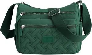 Puffy Crossbody Bags for Women Stadium Crossbody Messenger Bags for Concerts Sporting Events Small Makeup Bag(Green)
