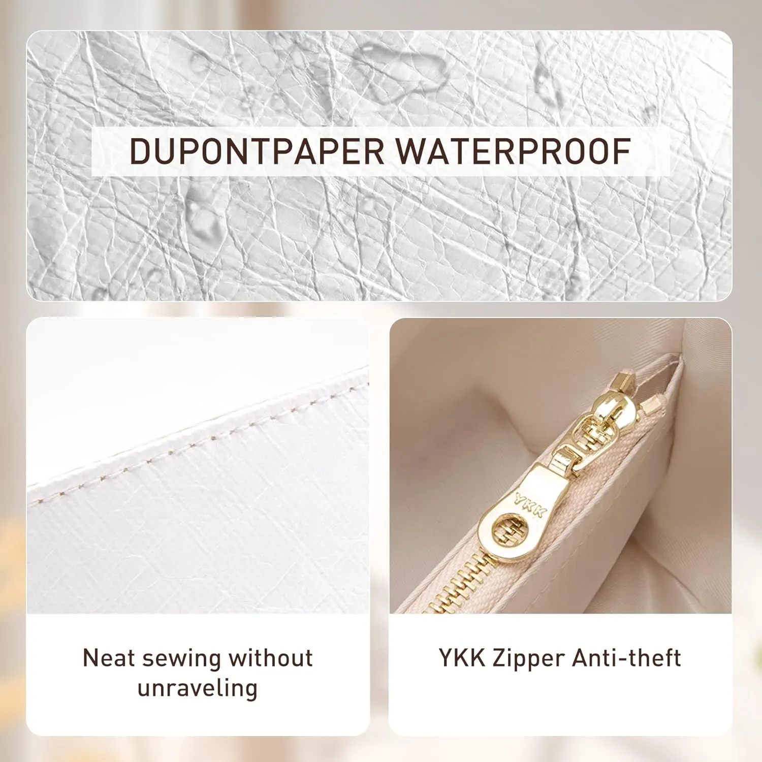 Purse Organizer Insert Compatible with Goyard Bag Organizer for Hobo Bag,Upgraded Lightweight Dupontpaper Boheme Hobo Tote Handbag Organizer with Zipper(White)