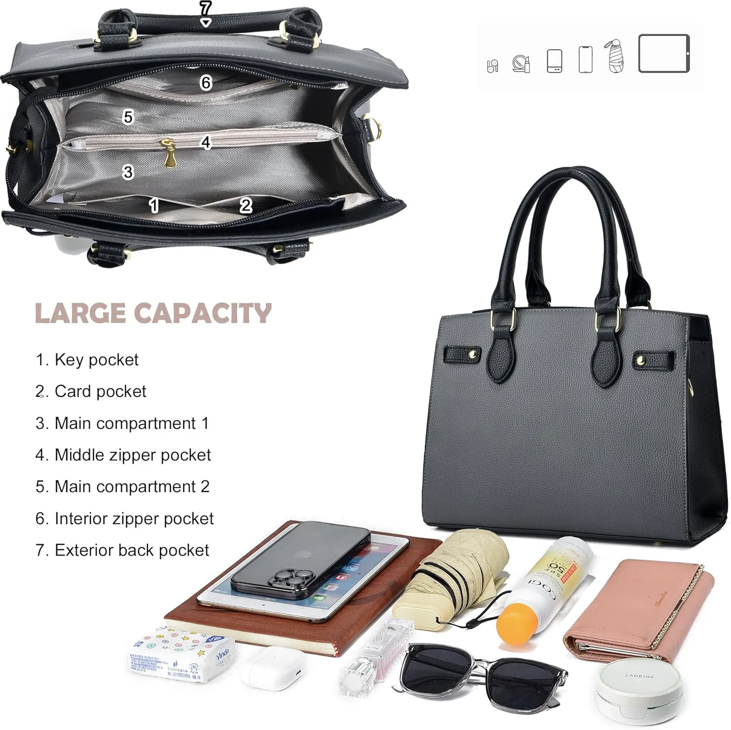 Purses and Handbags for Women Satchel Fashion Ladies Top Handle Shoulder Tote Bags