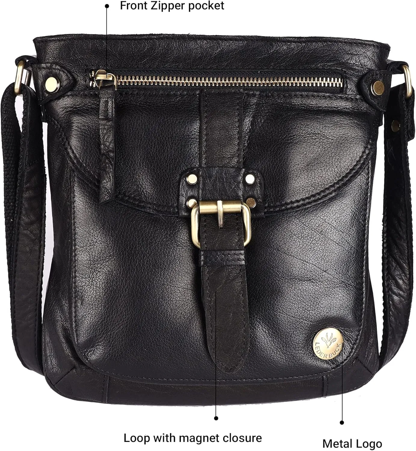 Real Leather Soft Small Womens Crossbody Handbags & Purses - Premium Sling Crossover Shoulder Bag