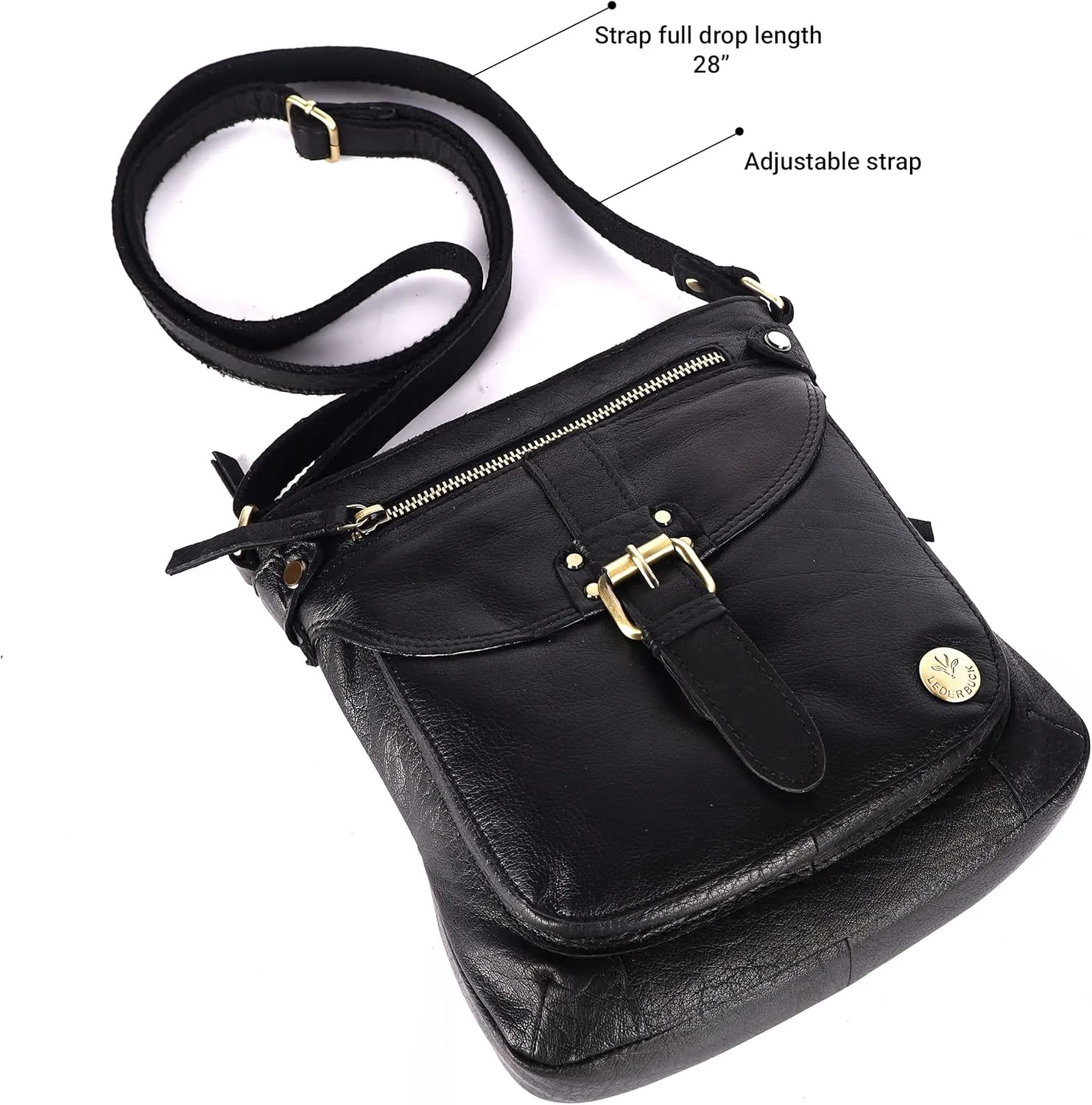 Real Leather Soft Small Womens Crossbody Handbags & Purses - Premium Sling Crossover Shoulder Bag