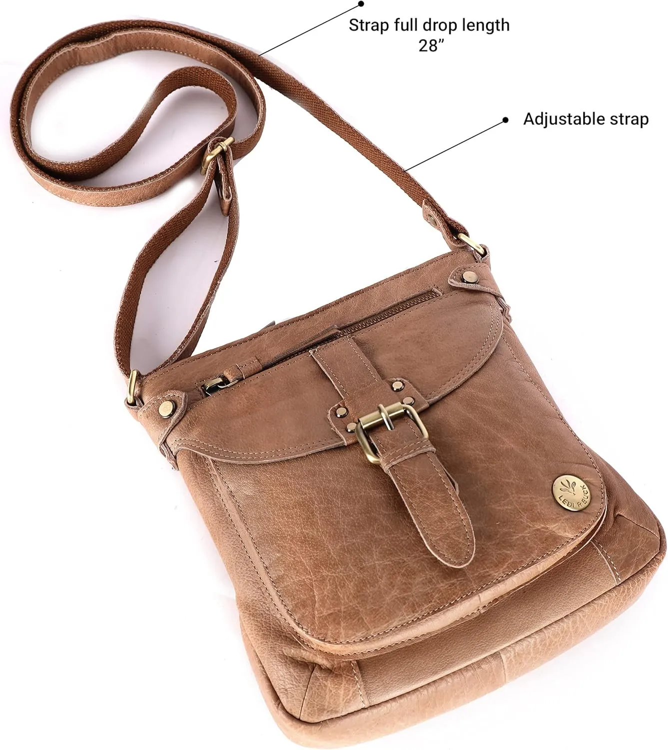 Real Leather Soft Small Womens Crossbody Handbags & Purses - Premium Sling Crossover Shoulder Bag