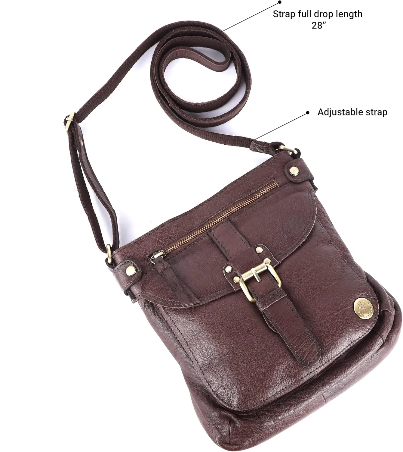 Real Leather Soft Small Womens Crossbody Handbags & Purses - Premium Sling Crossover Shoulder Bag