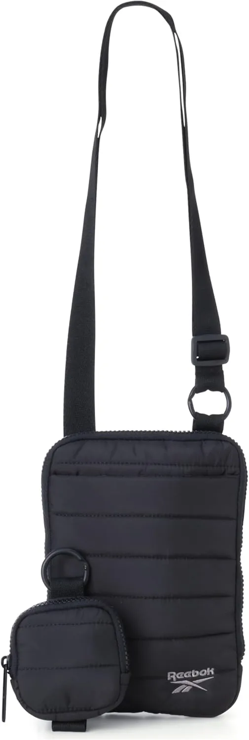 Reebok Womens Crossbody Bags - Lightweight Sling Cell Phone Purse, Quilted Small Crossbody Bags Women