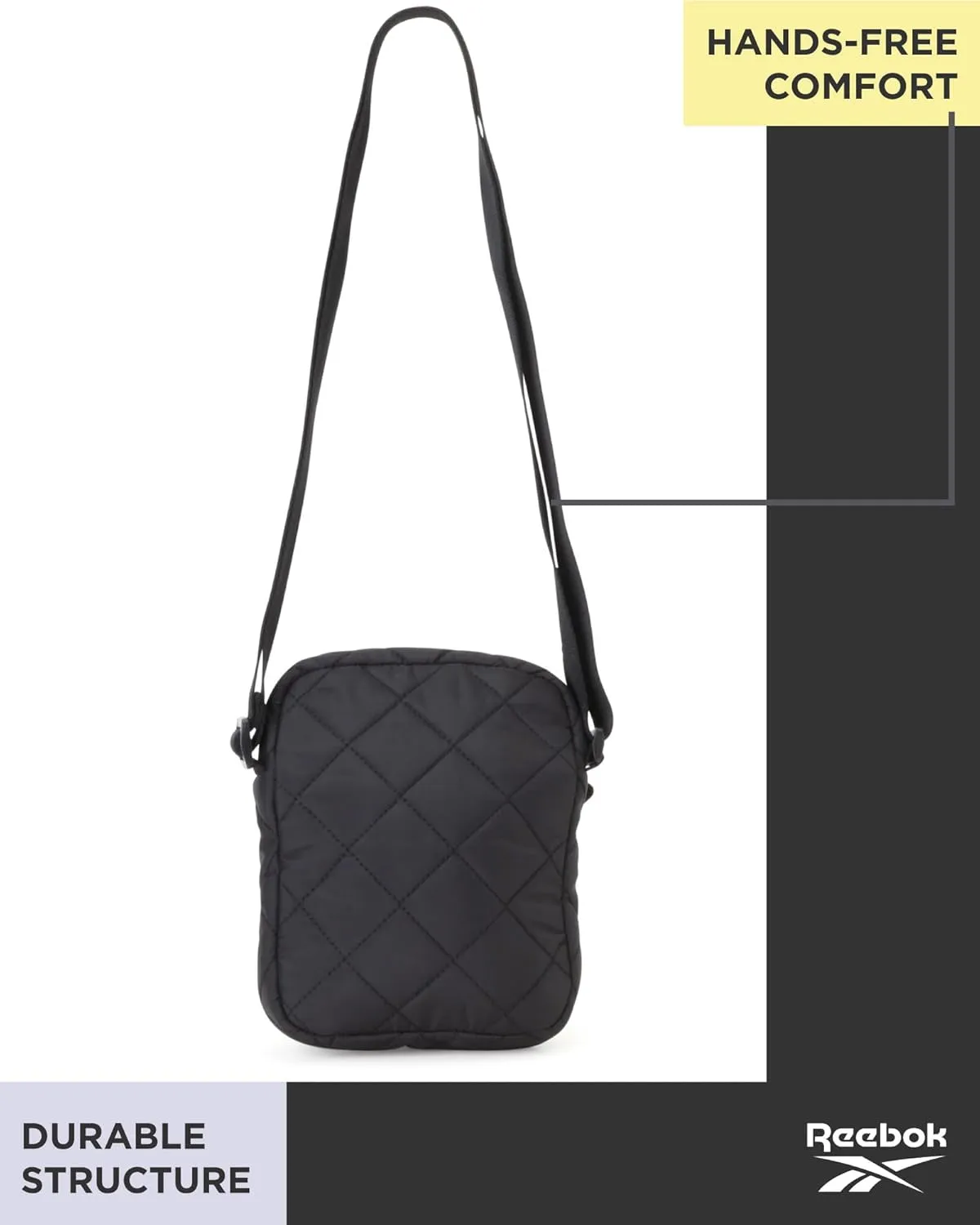 Reebok Womens Crossbody Bags - Lightweight Sling Cell Phone Purse, Quilted Small Crossbody Bags Women