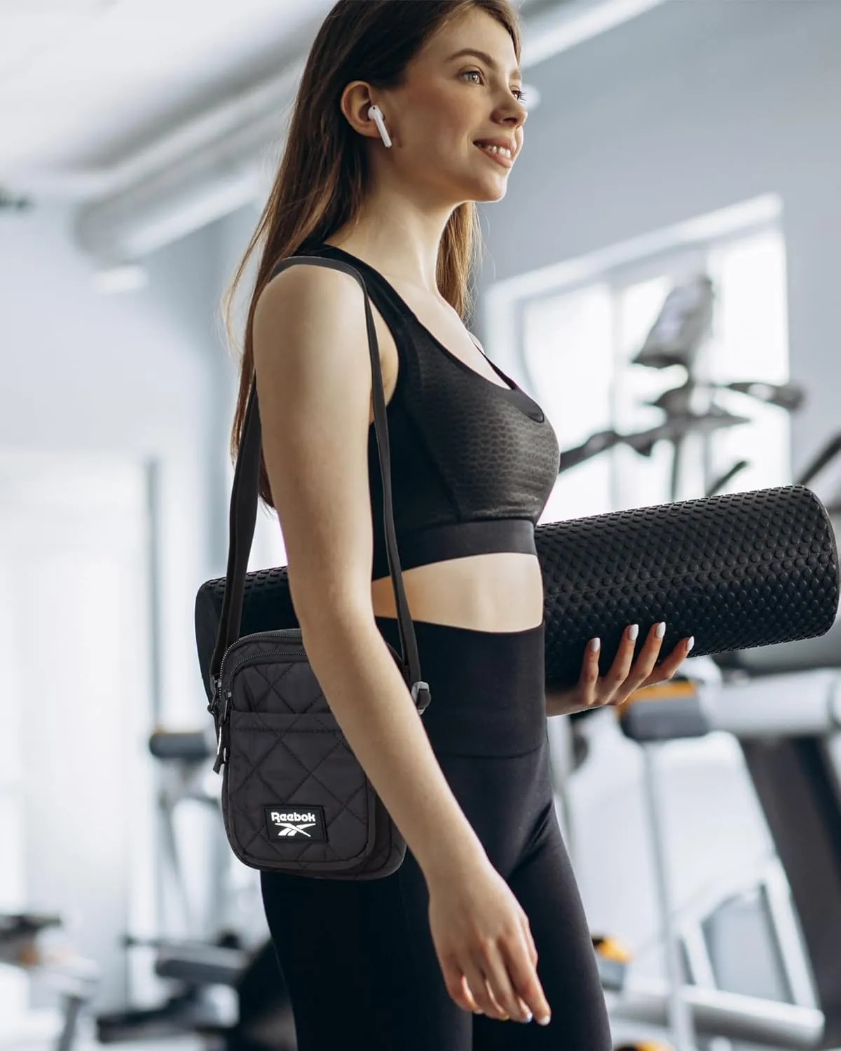 Reebok Womens Crossbody Bags - Lightweight Sling Cell Phone Purse, Quilted Small Crossbody Bags Women