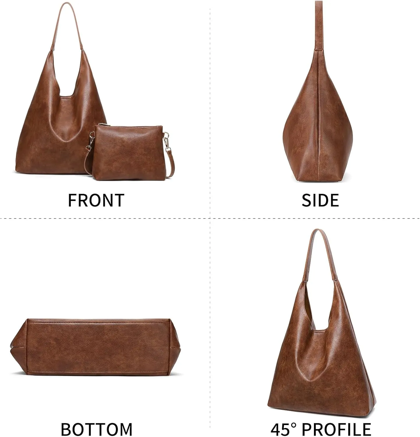 SENDEFN Leather Tote Bag for Women Work Shoulder Bag Large Top Handle Handbags and Ladies Travel Purse with Zipper Pocket