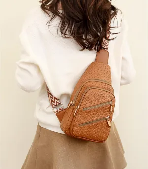 SENDEFN Small Sling Bag Leather Crossbody Bags for Women Fanny Pack Chest Bag for Travel
