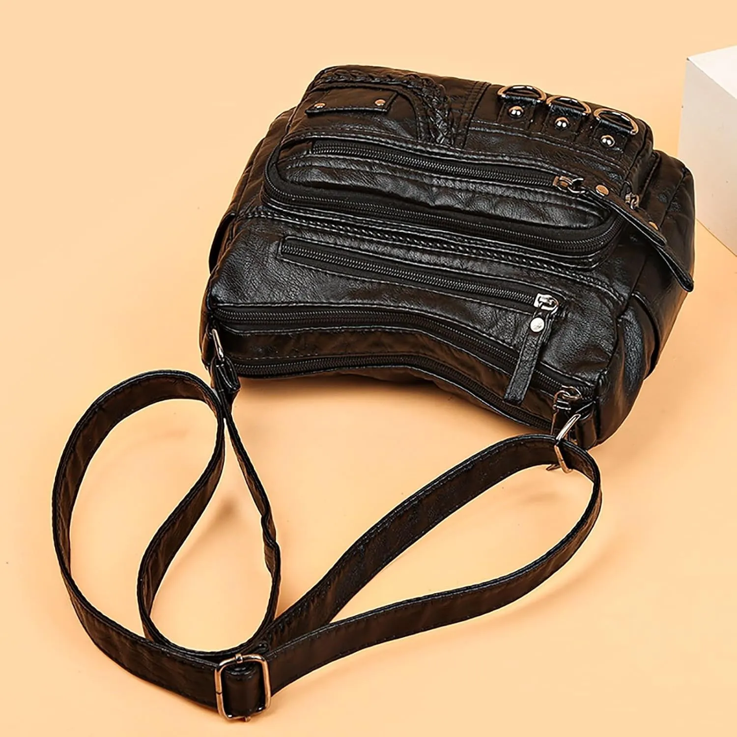 Shoulder Bags for Women Women's Crescent Shoulder Bags with Adjustable Strap Carry on Bag for Airplanes Women(Black)