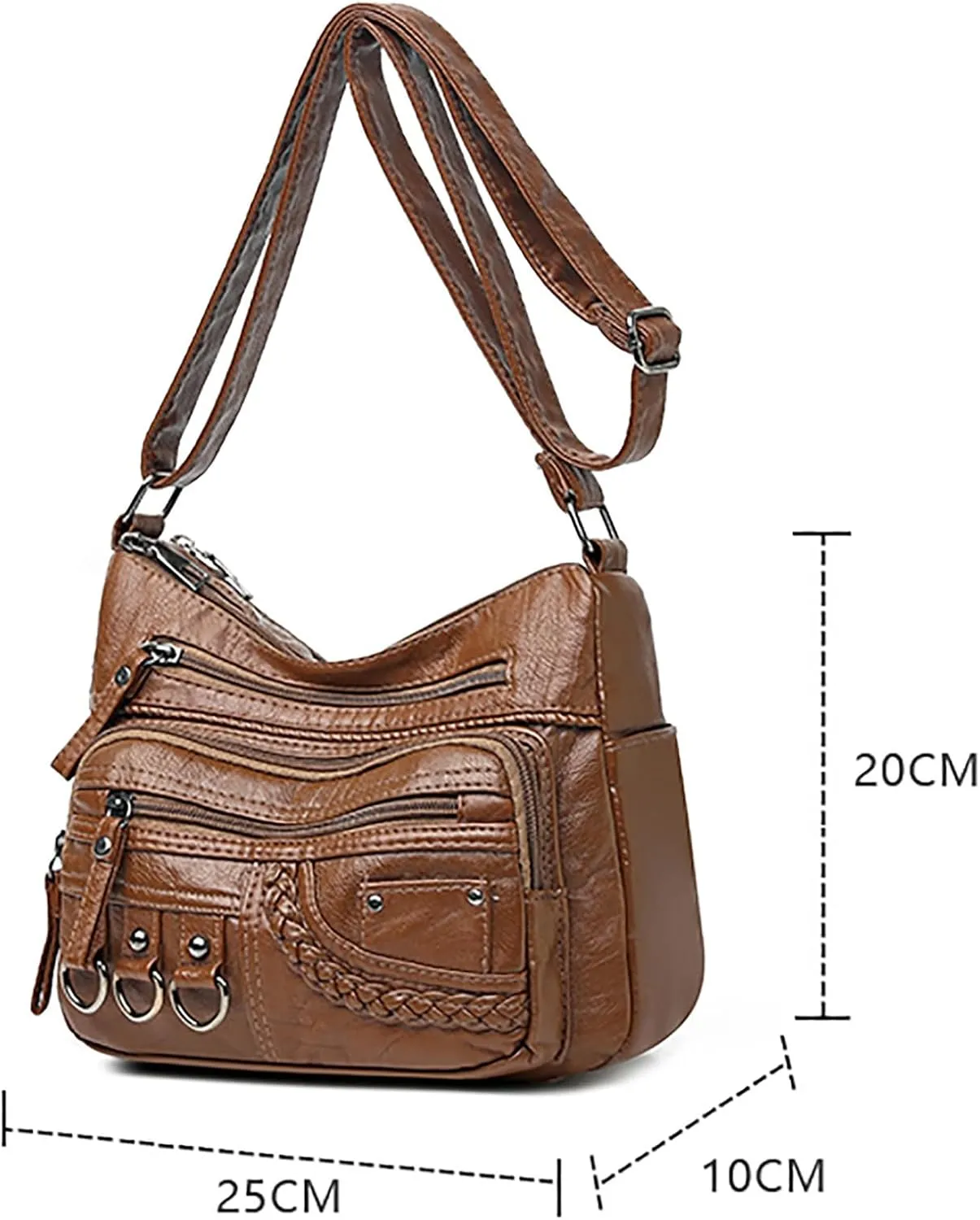 Shoulder Bags for Women Women's Crescent Shoulder Bags with Adjustable Strap Carry on Bag for Airplanes Women(Black)