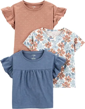 Simple Joys by Carter's Girls' Short-Sleeve Shirts and Tops, Pack of 3