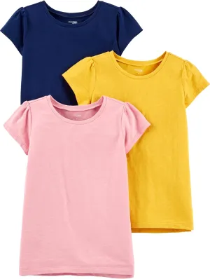 Simple Joys by Carter's Girls' Short-Sleeve Shirts and Tops, Pack of 3