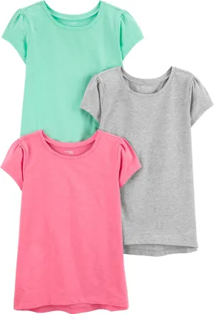 Simple Joys by Carter's Girls' Short-Sleeve Shirts and Tops, Pack of 3