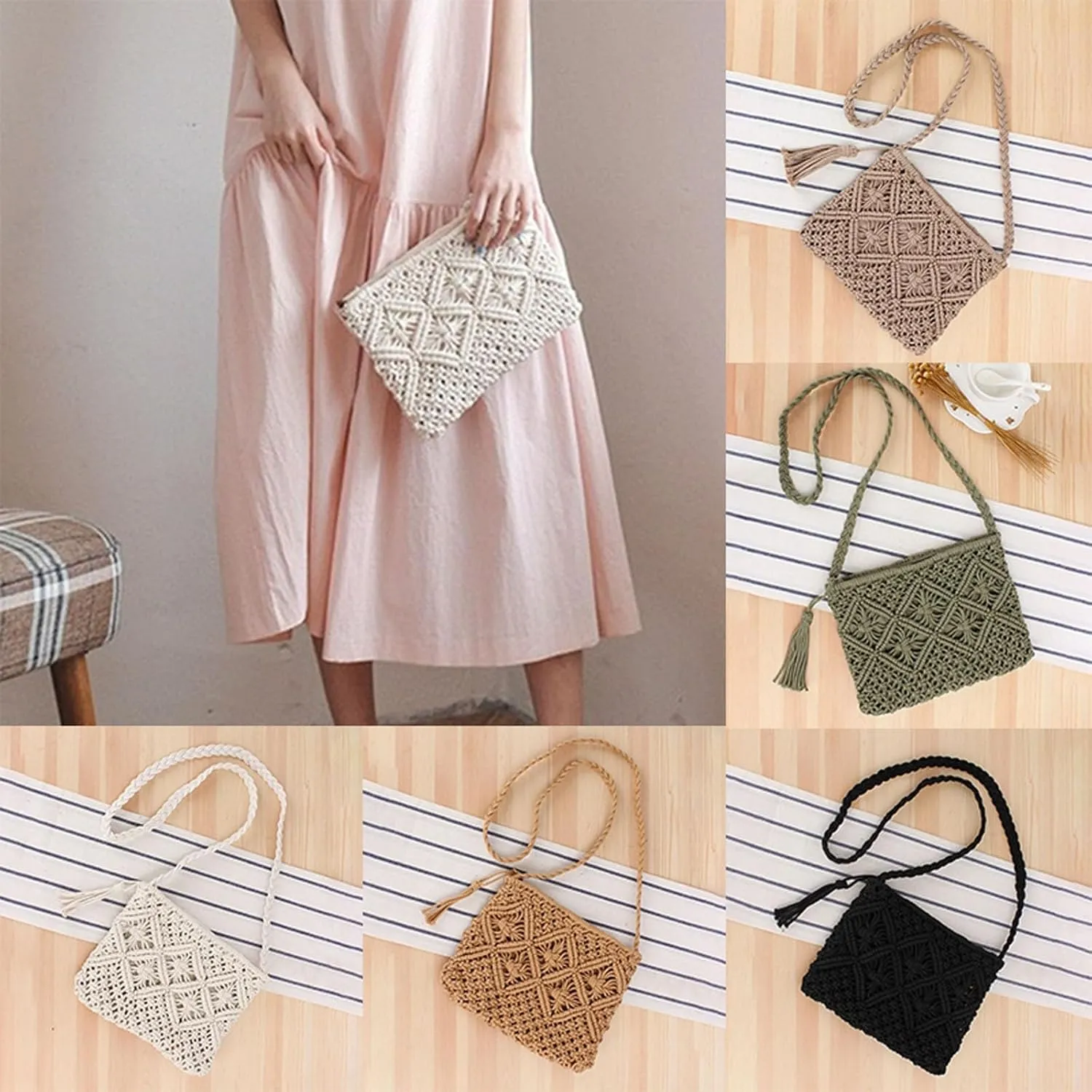 Sling Bags for Women Anti Theft Travel Fabric Nylon Multi Pocket Crossbody Bags Cute Purse for Women Trendy(Black)
