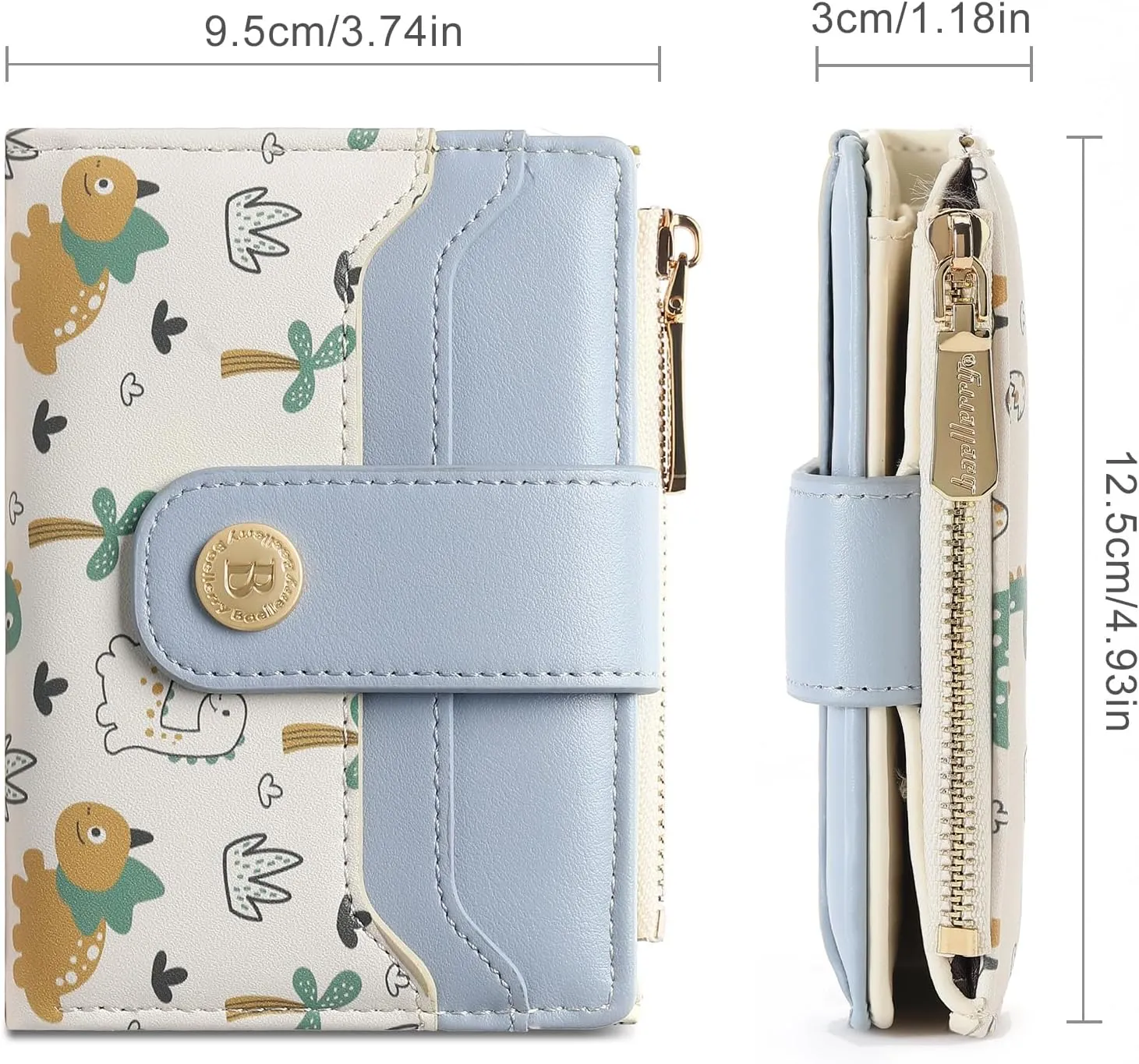 Small Wallet for Women Compact Leather Bifold RFID Blocking Ladies Credit Card Purse with ID Window and Zipper Coin Pocket