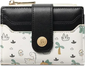 Small Wallet for Women Compact Leather Bifold RFID Blocking Ladies Credit Card Purse with ID Window and Zipper Coin Pocket