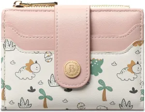 Small Wallet for Women Compact Leather Bifold RFID Blocking Ladies Credit Card Purse with ID Window and Zipper Coin Pocket