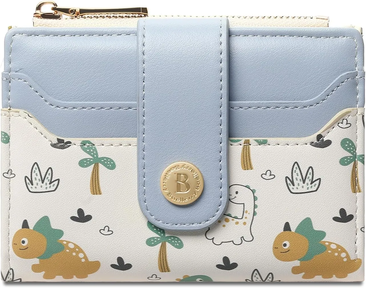 Small Wallet for Women Compact Leather Bifold RFID Blocking Ladies Credit Card Purse with ID Window and Zipper Coin Pocket