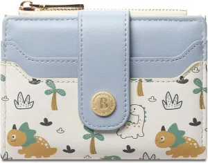 Small Wallet for Women Compact Leather Bifold RFID Blocking Ladies Credit Card Purse with ID Window and Zipper Coin Pocket